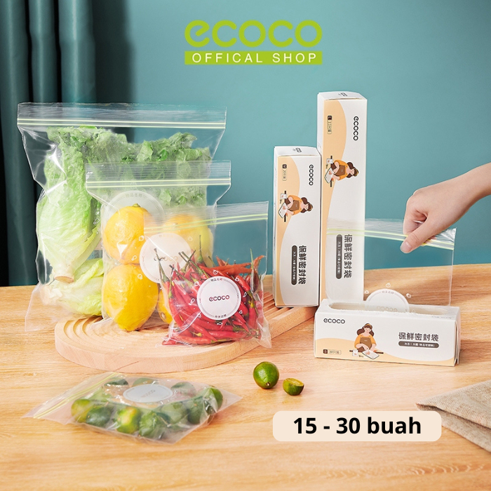 ECOCO Sealed Food Bag Kantong Plastik Ziplock Tempat Penyimpanan Makanan  Buah Sayur Kulkas Zipper Bag