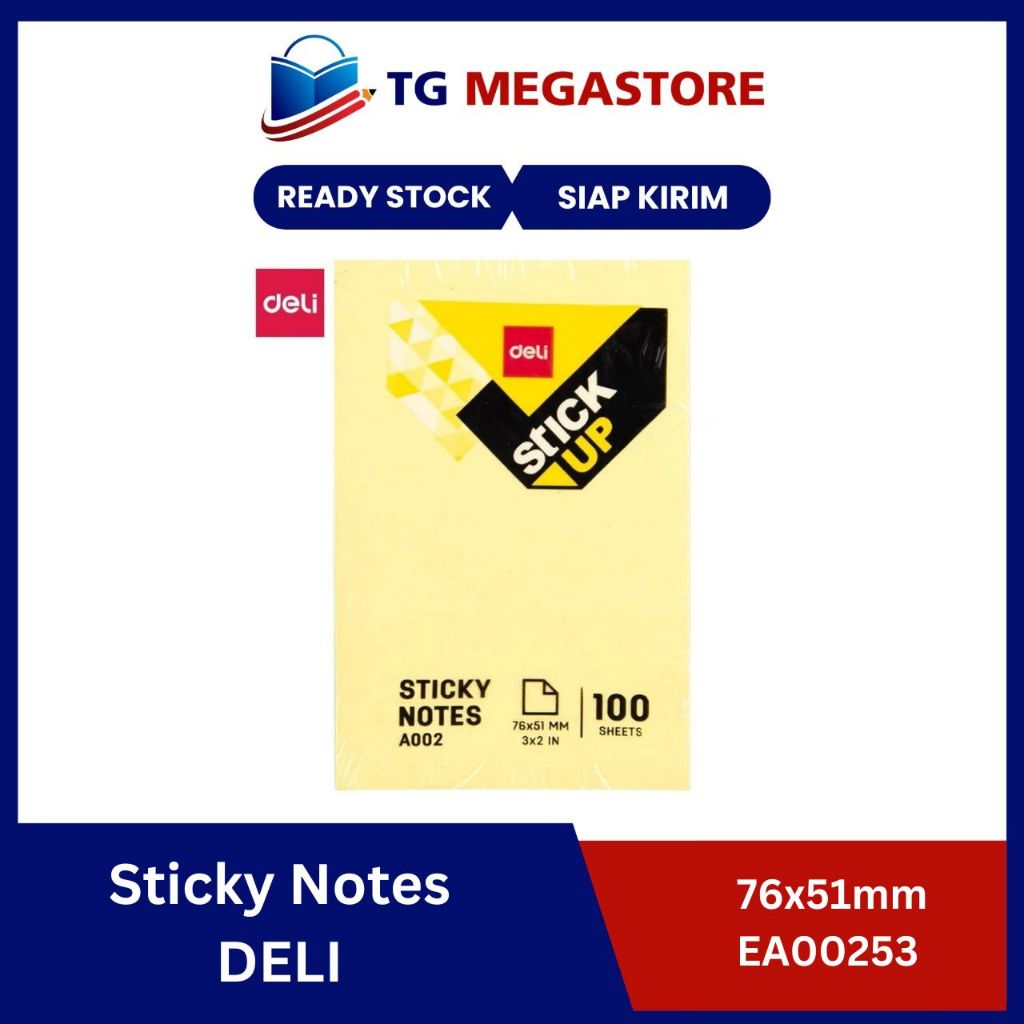 Jual Sticky Notes DELI Memo Tempel Warna Kuning 76x51mm - EA00253 ...