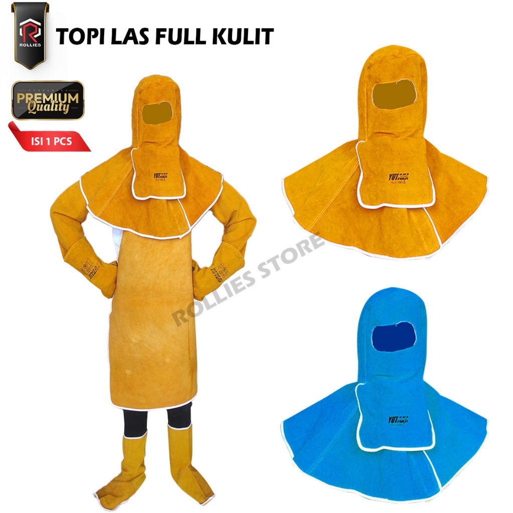 Jual Topi Las Kulit Tebal tahan Panas / Topi Las Welder / Topi Las ...