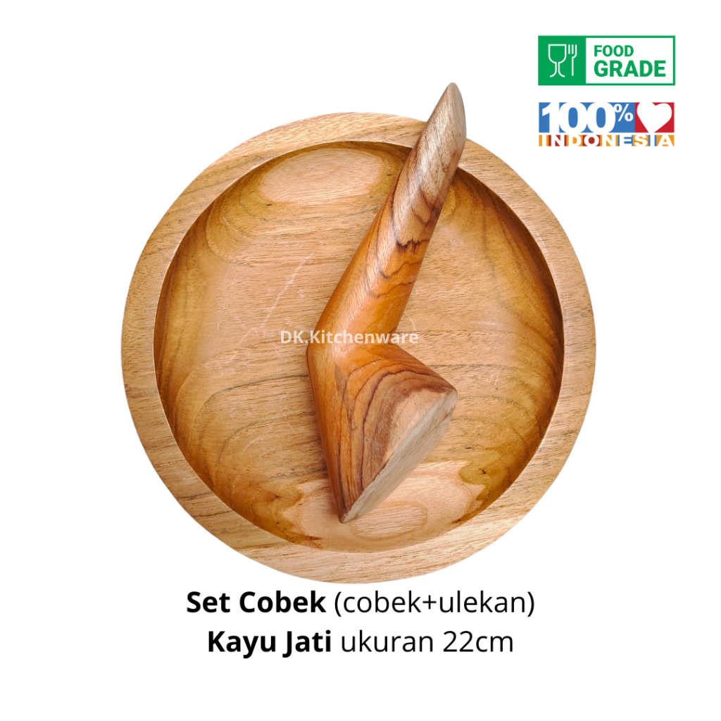 Jual Cobek Jati Set (cobek+ulekan) Foodgrade Anti Jamur dan Awet ...