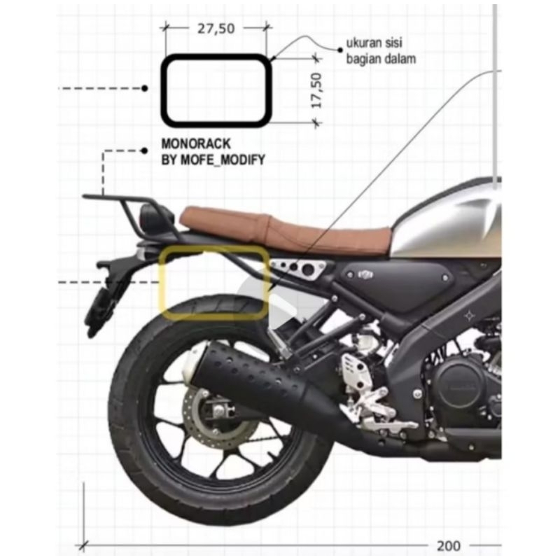Jual MONORACK V5 | BRACKET BELAKANG XSR155 XSR 155 Mofe Custom | Shopee ...