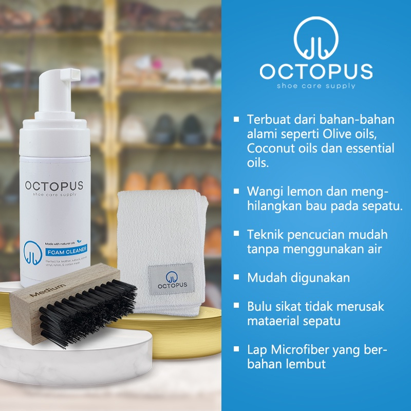Jual Octopus shoes cleaner - Paket Foam Cleaner Cleaning Kit Pembersih ...
