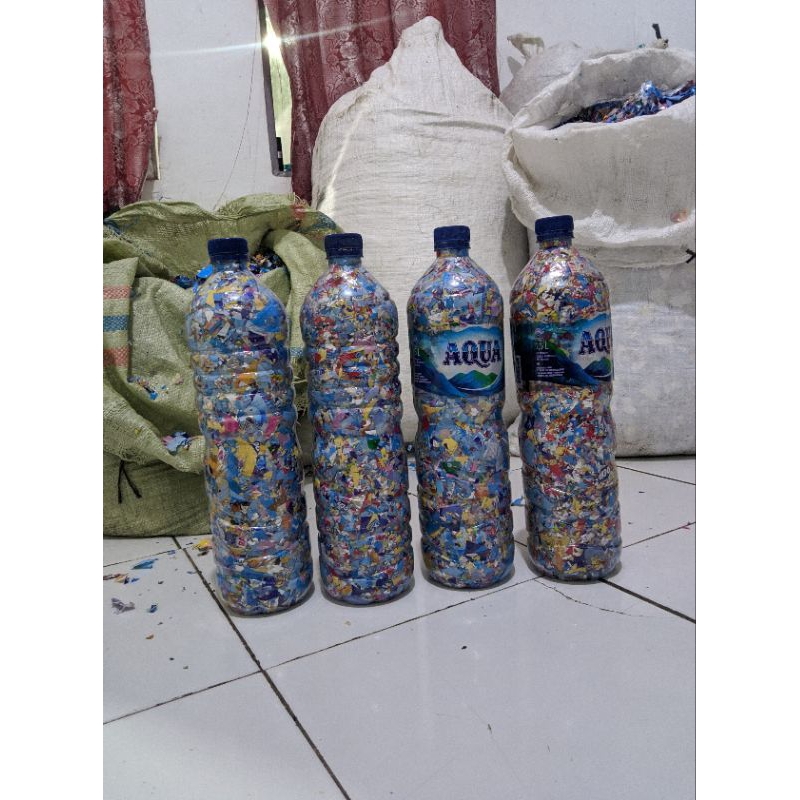 Jual Ecobrick botol Aqua 1.500ml berat 500grm | Shopee Indonesia