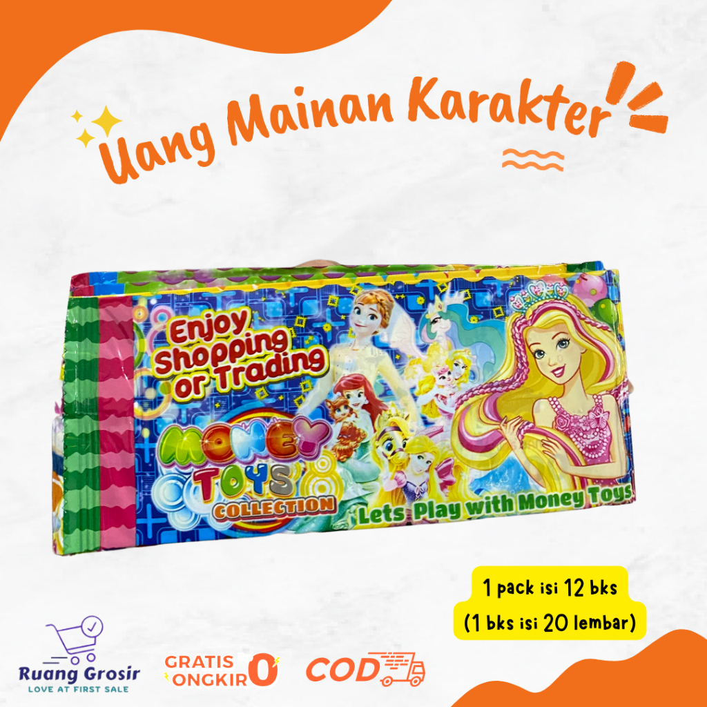 Jual Uang Mainan Karakter 12 bks x 20 lembaran | Shopee Indonesia