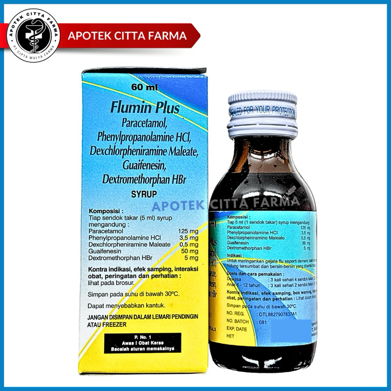 Jual Flumin Plus Sirup 60 ml - Meringankan Gejala Flu Seperti Demam ...