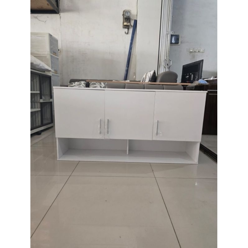 KITCHEN SET MINIMALIS ESTETIK 3 PINTU BESAR LEMARI GANTUNG ATAS
