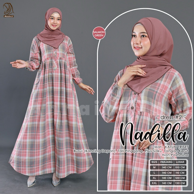 Jual NADILLA DRES #1 & #2 - GAMIS KOTAK KOTAK KEKINIAN BAHAN HARUKA ...