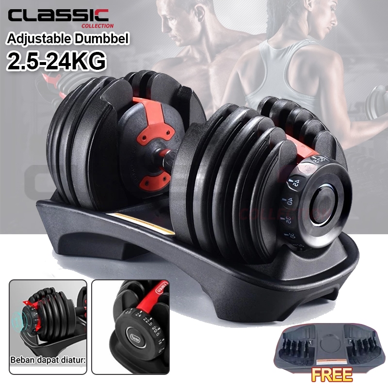 Jual Adjustable Dumbbell Set 24kg / Dumbell Adjustable Premium 40kg