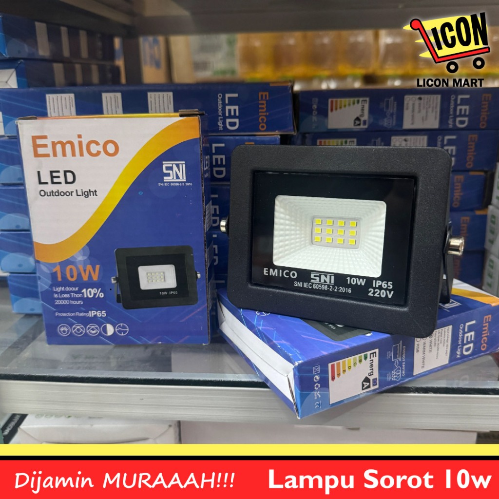 Jual EMICO LAMPU SOROT LED 10 WATT / LED FLOOD LIGHT / LED OUTDOOR ...
