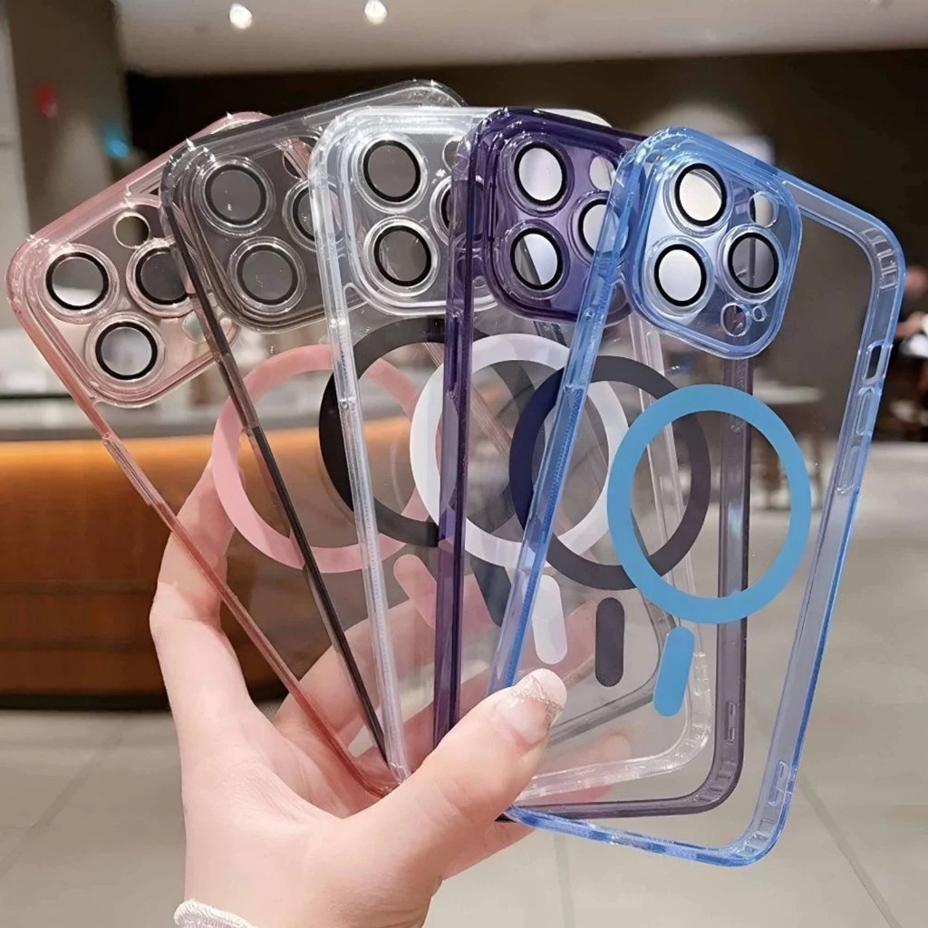 Jual (2)[+PACKINGAN BOX] FULLY Clear Case Color Magsafe With Lens Guard ...