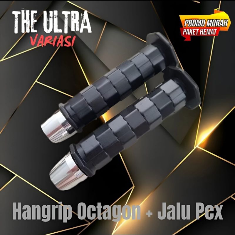 PAKET COD Sarung Gas Model Octagon Plus Jalu Stang Chrome Model Pcx Handgrip Grip Octagon