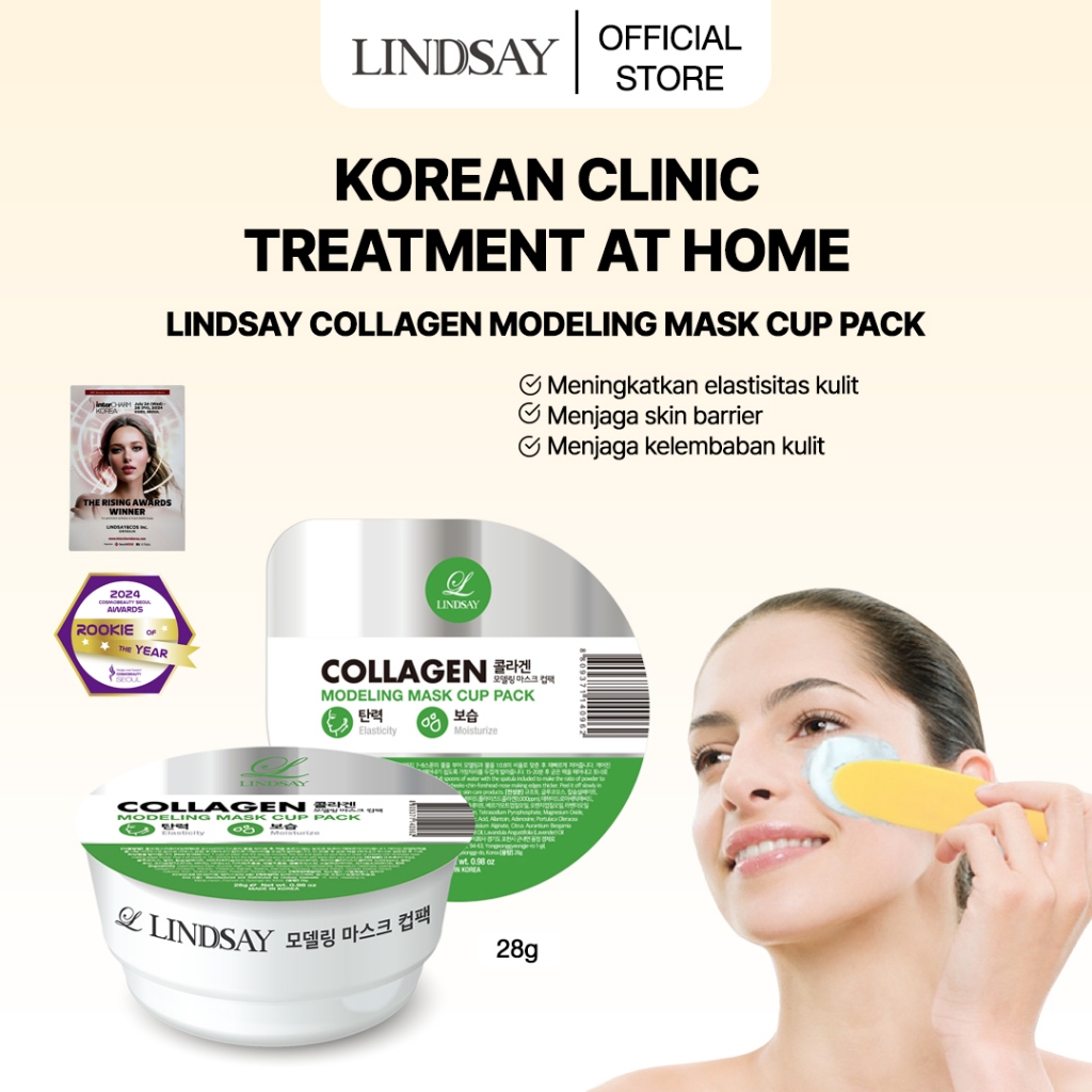 Jual LINDSAY Collagen Modeling Mask Cup Pack 28g | Shopee Indonesia