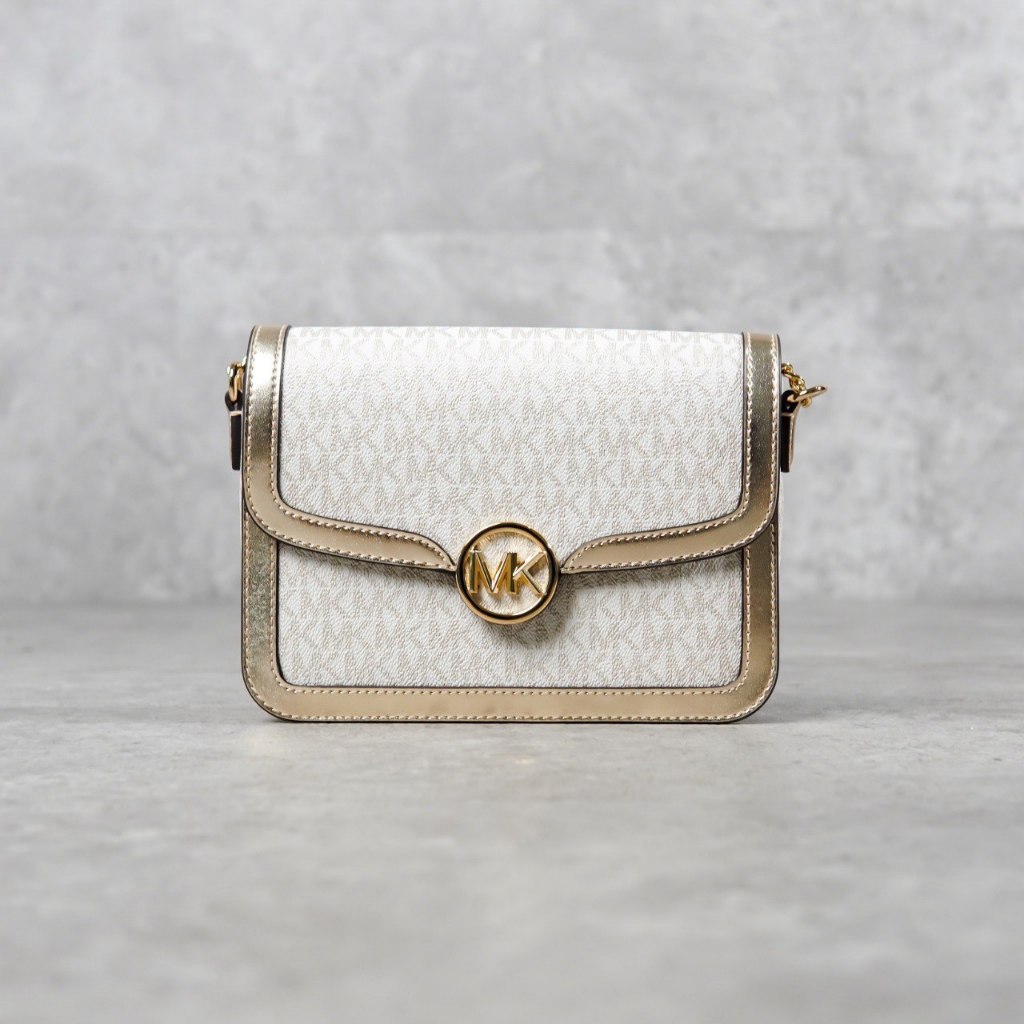 Jual MICHAEL KORS MK Monogram Gold Line Shoulder Bag | Shopee Indonesia