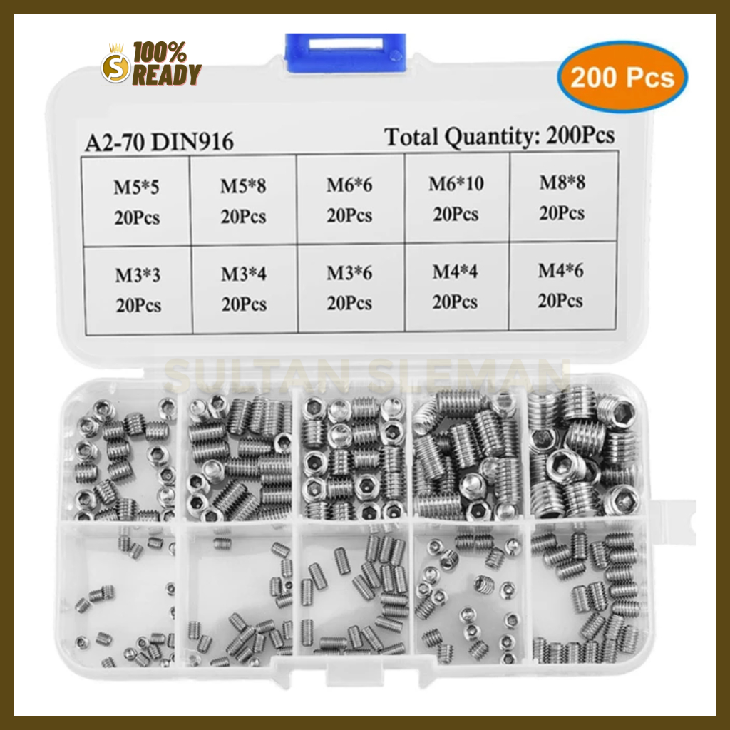 Jual Set Baut L Tanam Sekrup 200 Pcs / Baut Tanam L M5 x 6 / L-Set ...