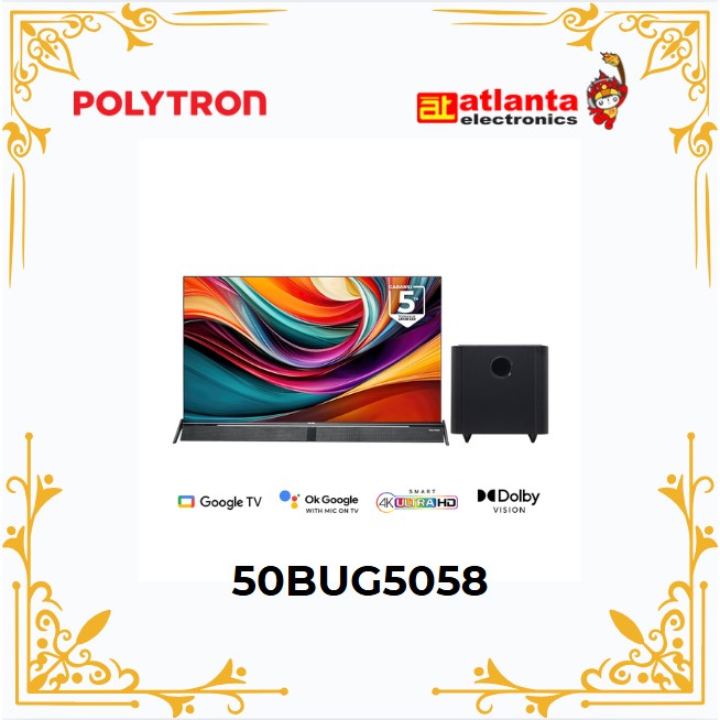 POLYTRON 4K UHD Smart Cinemax Soundbar Google TV 50 Inch - PLD 50BUG5058