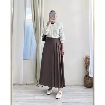 Shenna Kulot Pleats Celana Kulot Rok Wanita Celana Bawahan Casual Formal Daily Furano Premium
