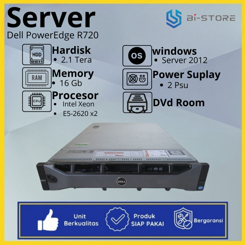 Jual Server Dell PowerEdge R720 Dual Processor E5 Dan 7 HardDisk 300Gb ...