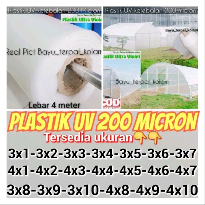 plastik uv 200 micron bahan-saja/dijahit+kancing