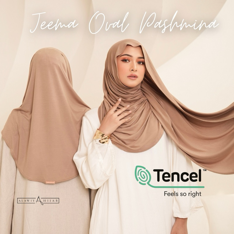 Alawiyahijab Jeema TENCEL™ Oval Pashmina Anti Bacterial Tencel Modal (Bukan Pashmina Kaos Rayon Jersey)