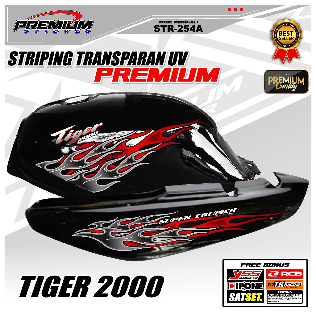 Jual STR254 - STRIPING MOTOR TIGER 2000 MOTIF API | Shopee Indonesia