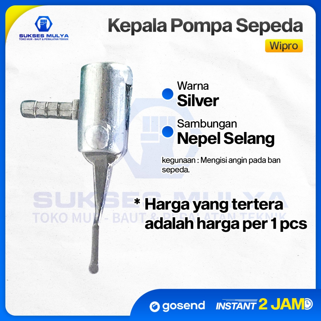Jual COP POMPA WIPRO SET 2 PCS BAN LIPAT BESI / MG KEPALA COP NEPEL ...
