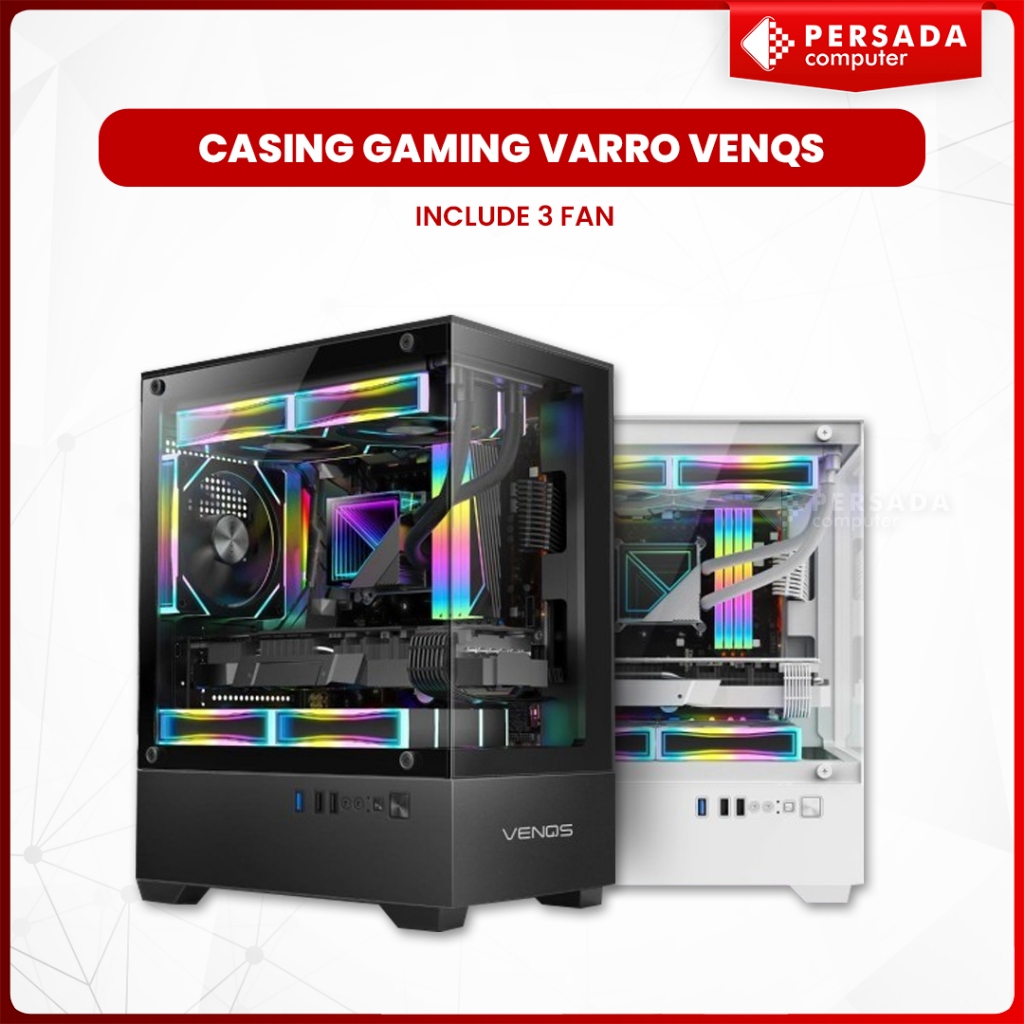 Jual CASING GAMING VARRO VENQS PRO INCLUDE 3 FAN ARGB | Shopee Indonesia
