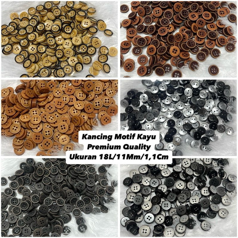 Jual (10Gross) Kancing Kemeja Premium Motif Ukuran 18L/1,1Cm/11Mm ...