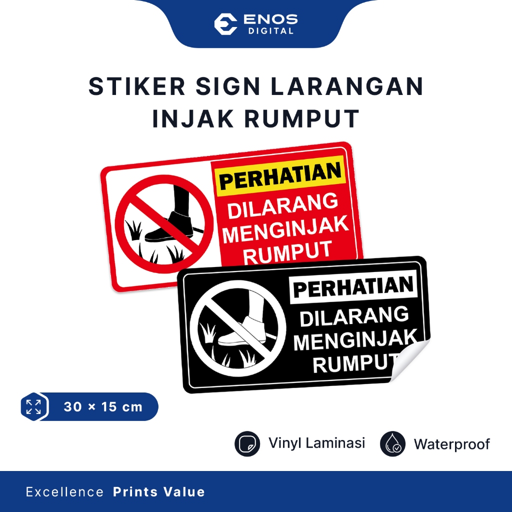 Jual Stiker Peringatan Dilarang Menginjak Rumput Sign Label Stiker ...