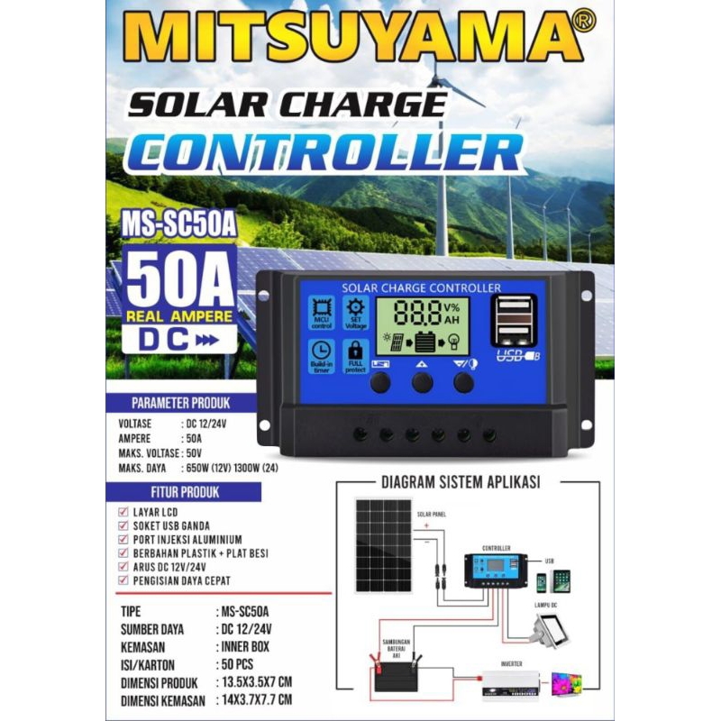 Jual Solar Charge Controller LCD LED Display 60Amper 12V 24V / SCC ...