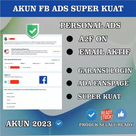 FB Ads Personal Akun Tua + Sudah Berhalaman, A2F ON Dan Email Aktif Bisa Ganti Password