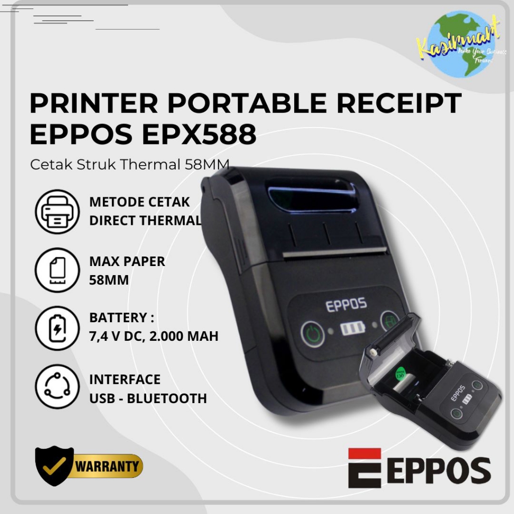 Jual Mobile Printer Thermal Bluetooth 58mm RPP02N Eppos EPX588 / X588 ...