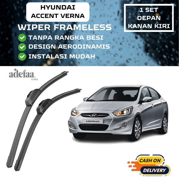 Jual WIPER HYUNDAI ACCENT VERNA DEPAN KANAN KIRI FRAMELESS | Shopee ...