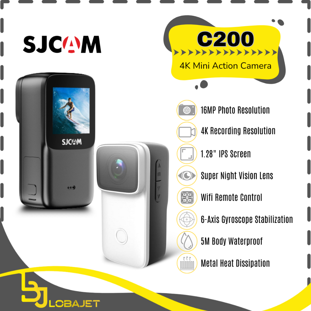 Jual SJCAM C200 - 4K Stabilization Action Camera 4K 24FPS - Kamera Aksi ...
