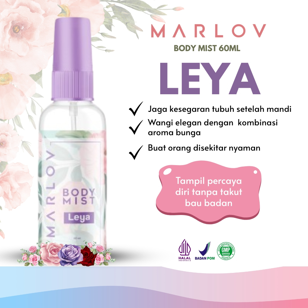 Jual MARLOV Body Mist 60ml Leya Body Spray Unisex Tahan Lama Parfum ...