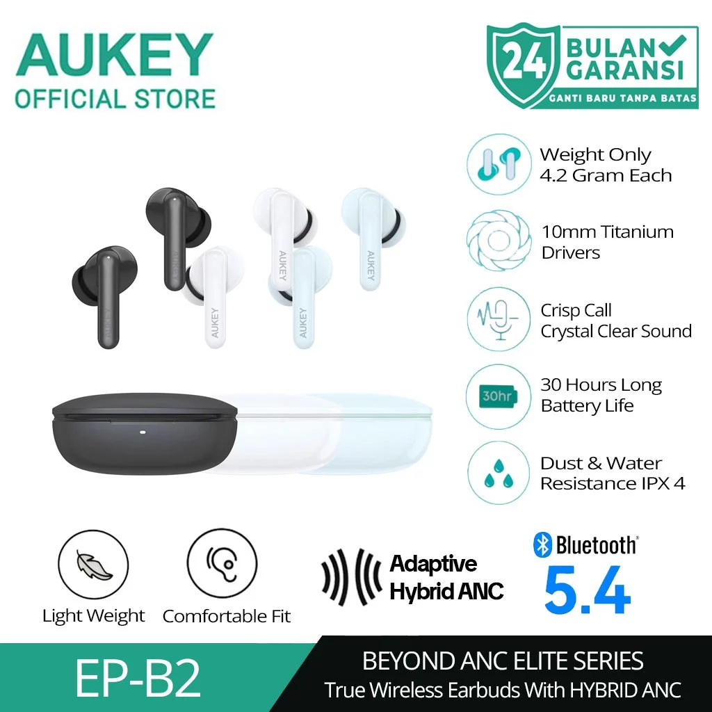 AUKEY TWS Bluetooth Beyond ANC Elite Series True Wireless Earbuds IPX4 EP-B2