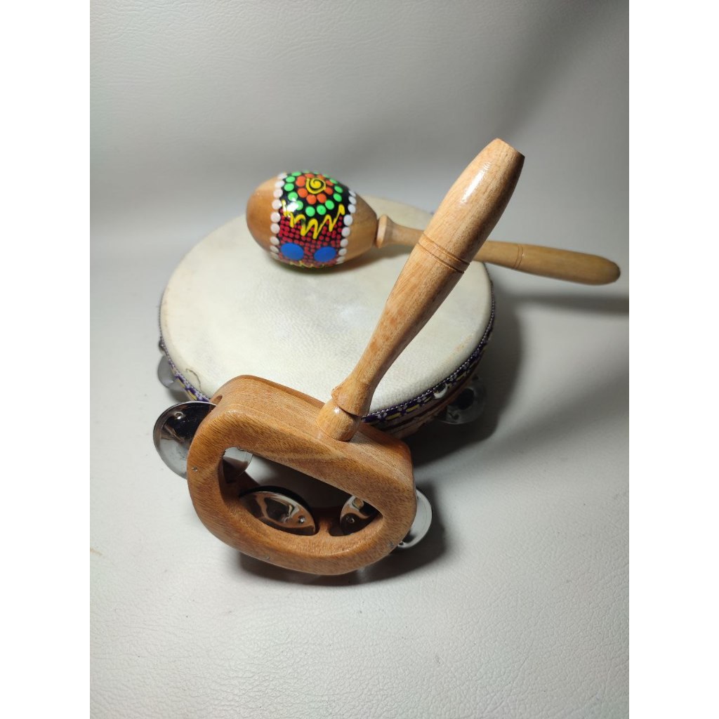 Jual Alat Musik Mainan Anak Tamborin Kecil Kecer Kecrek Icik Icik Bahan ...