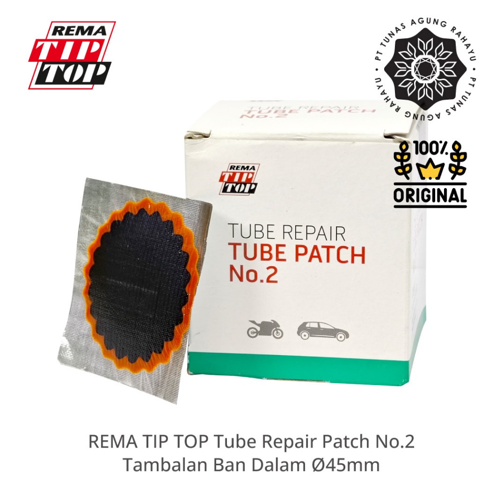 Jual REMA Tip Top Tube Patch No 2 Karet Tambal Ban Dalam 45mm | Shopee ...