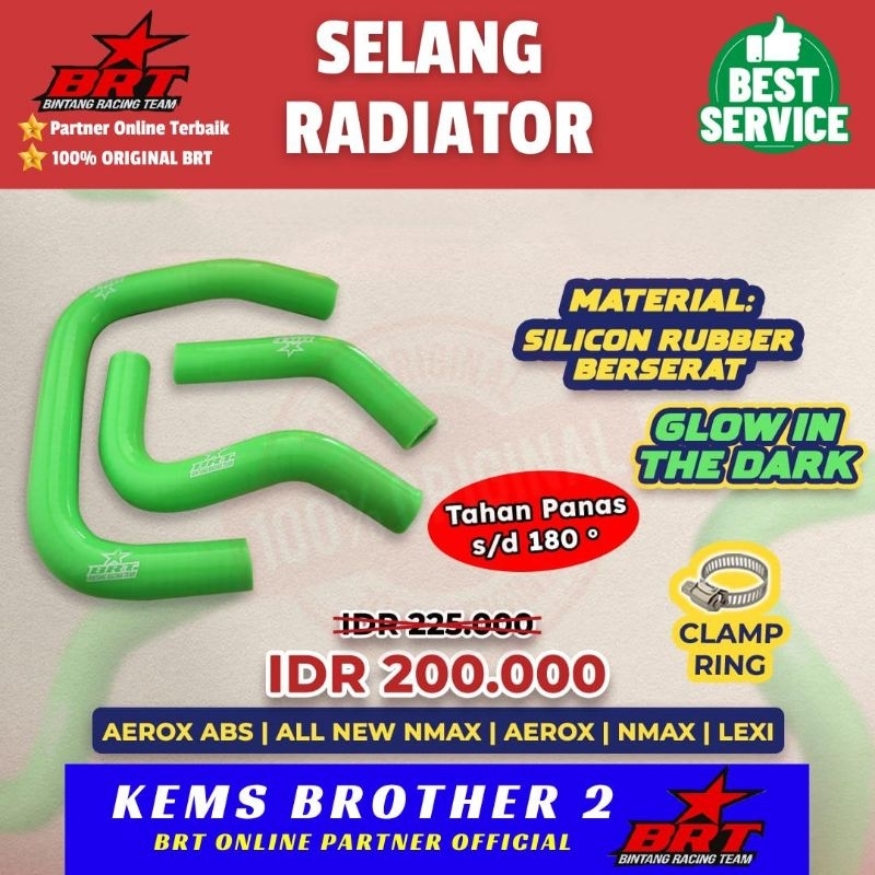 Jual SELANG RADIATOR BRT HIJAU MENYALA NMAX AEROX VARIO 150 PCX 150 ...