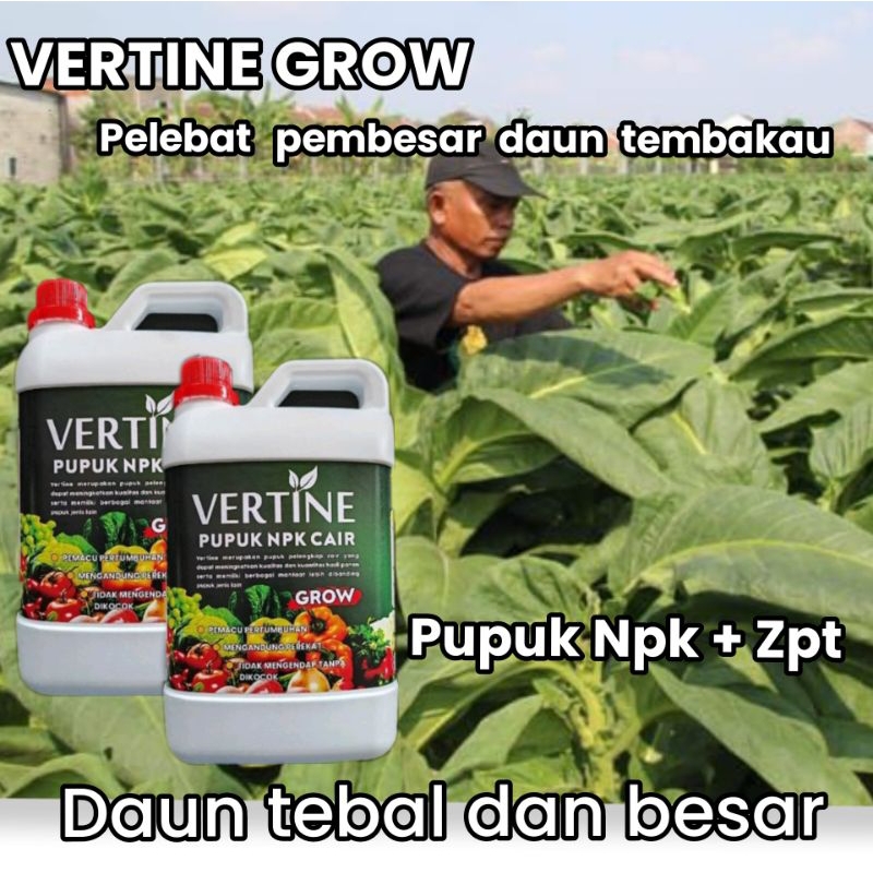 Vertine Grow 2 Liter Pupuk Daun Tembakau Daun Lebar dan Tebal