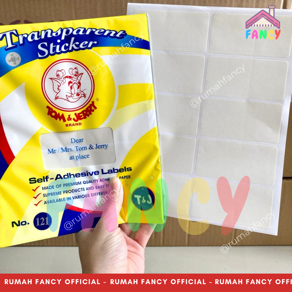 Jual [1PAK/10 LEMBAR] LABEL TOM AND JERRY T&J NO 121 TRANSPARANT ...