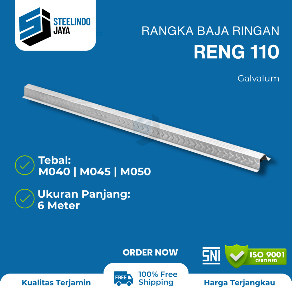 Jual Baja Ringan Reng 110 Panjang 6 Meter Galvalum | Shopee Indonesia