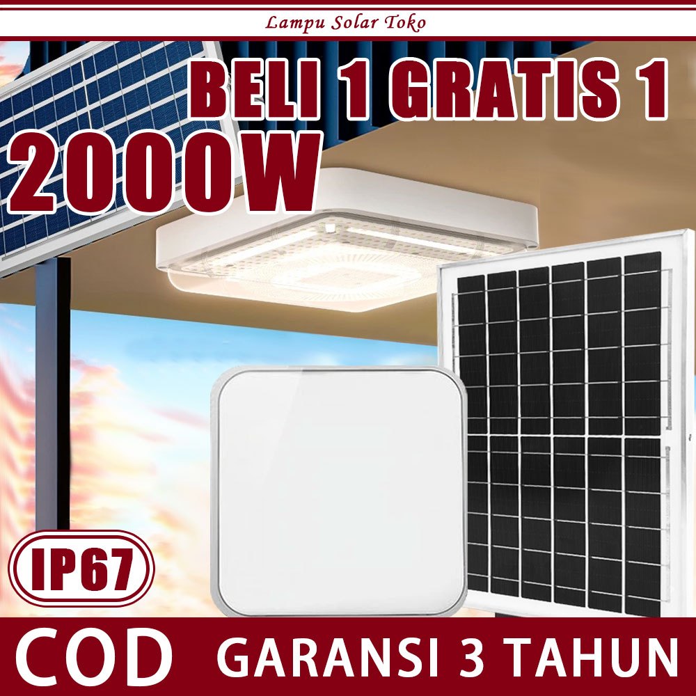 Jual 【Beli 1 gratis 1】Lampu Solar Toko 2000W Lampu langit-langit LED