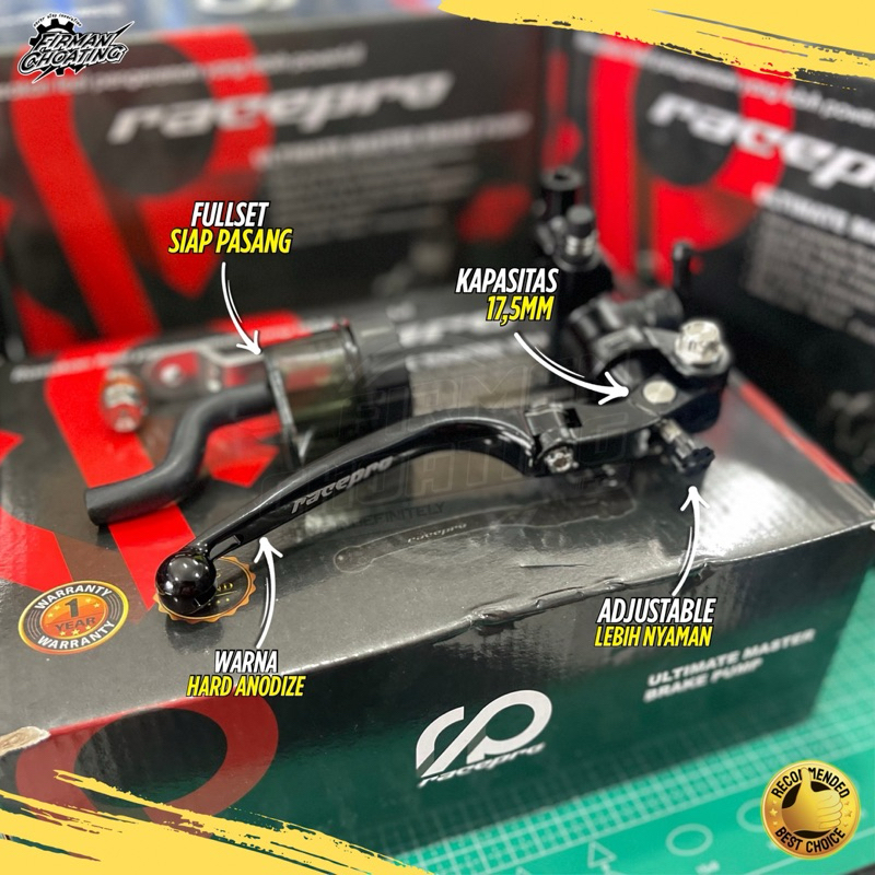 Jual MASTER REM RACEPRO RADIAL GT-1 17,5mm HITAM BLACK HIGH QUALITY ...
