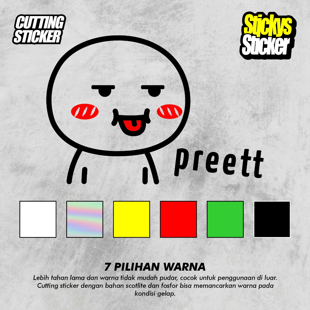 Jual Sticker meme lucu PREET cutting sticker emot lucu preett 3 pilihan ...