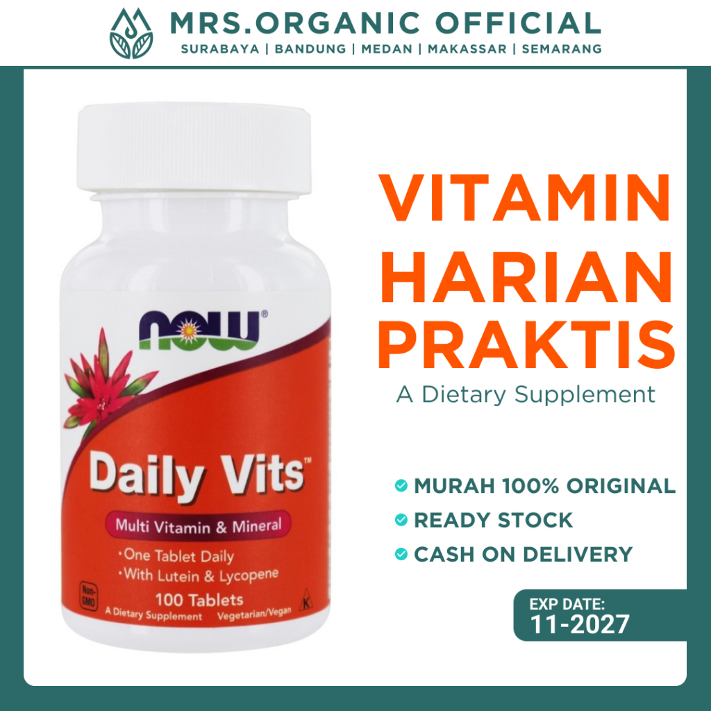 Jual Vitamin Suplemen Daily Vits Now Multi Vitamin dan Mineral 100 ...