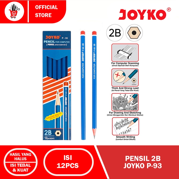 Jual Pencil | Potlot | Pensil 2B Joyko P-93 (12pcs) | Shopee Indonesia