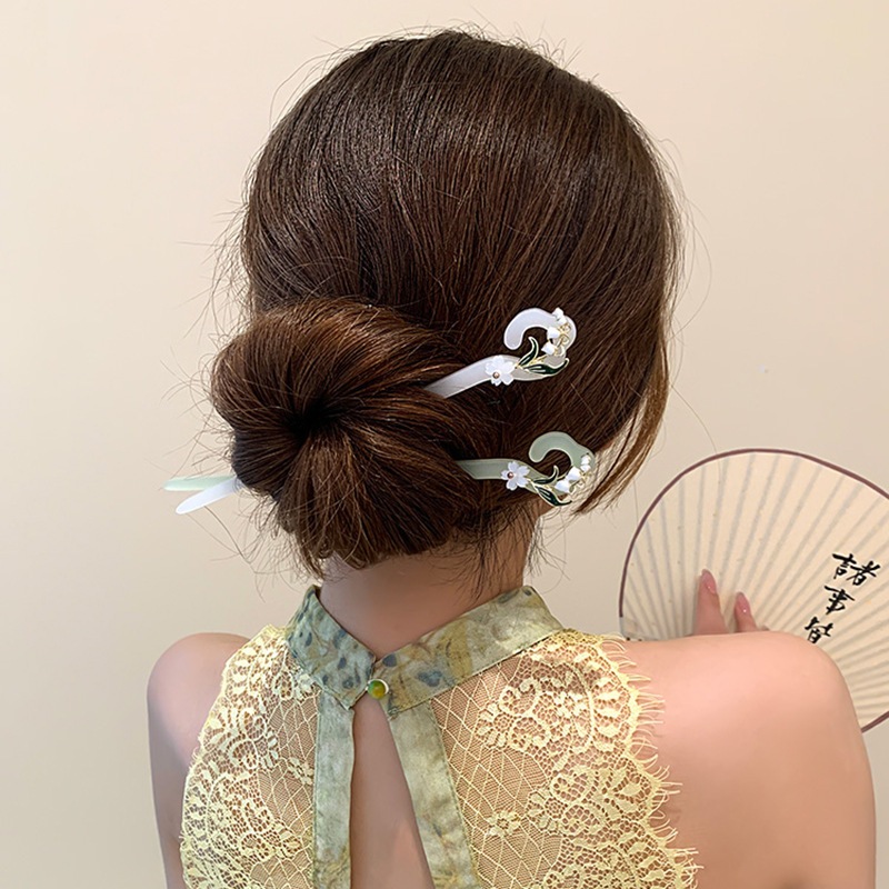 Jual Jepit Rambut Sanggul Tusuk Konde Elegant Chinese Hair Stick Jade ...