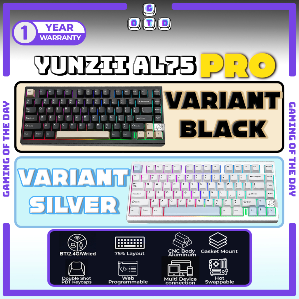 Jual Yunzii AL75 Pro CNC Aluminum Mechanical Keyboard Gasket Mount 75% ...