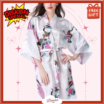 Benesa Wear Piyama Kimono Satin Wanita Premium Baju Tidur Dewasa Elegan Model Jepang Korea