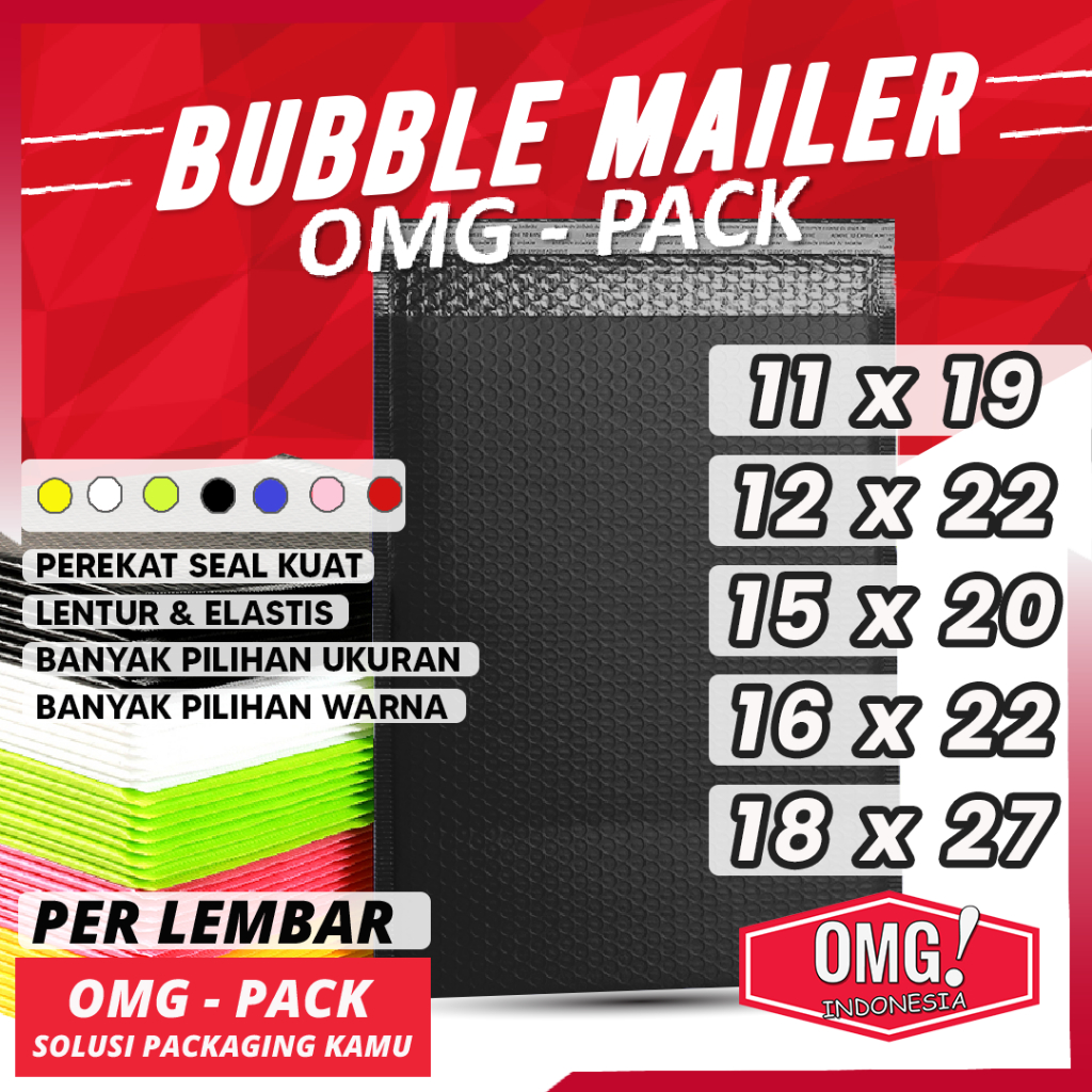 BUBBLE MAILER POLYMAILER PREMIUM 11x19 +4 Plastik Mailer Warna Tebal Kantong Poly Bubble Wrap Packing Murah